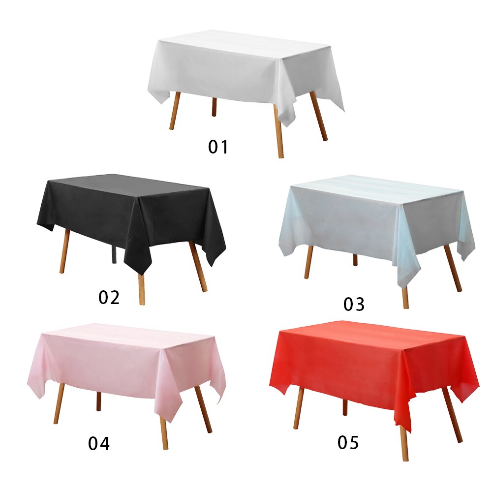 Disposable Plastic Tablecloth Rectangle covers Wipe Clean Party Decoration Wedding Supplies Large Home Decor Convenient