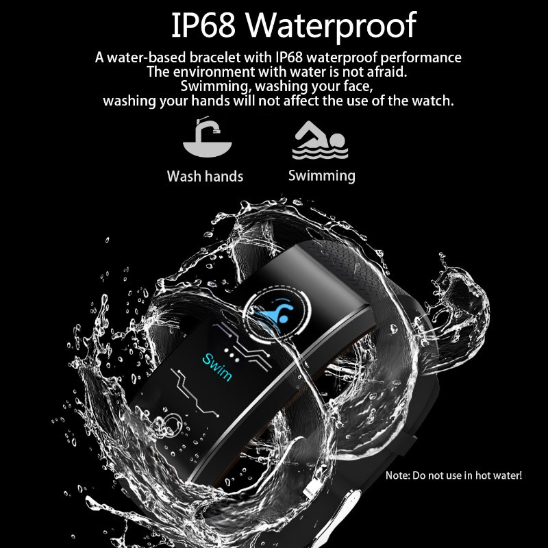 Qw18 farveskærm smart armbånd pulsmåler  ip68 vandtæt fitness tracker band bluetooth sports armbånd 24h skib