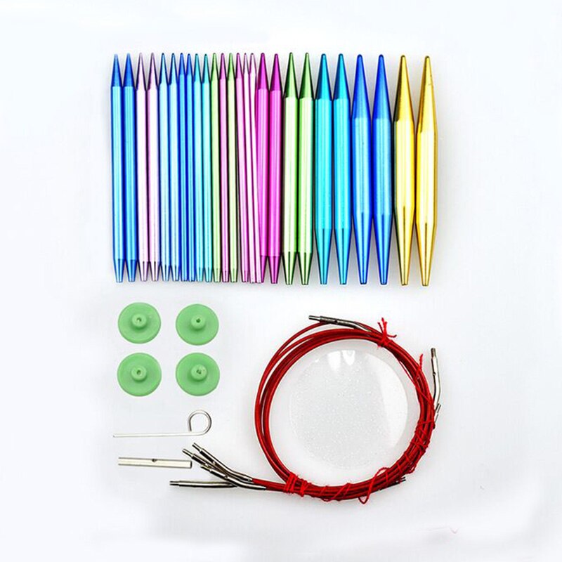 Nonvor pyöreä neulonta ruostumattomasta teräksestä valmistetut neulat pitkät kaapelit täysikokoiset vaihdettavat neulontapuikot