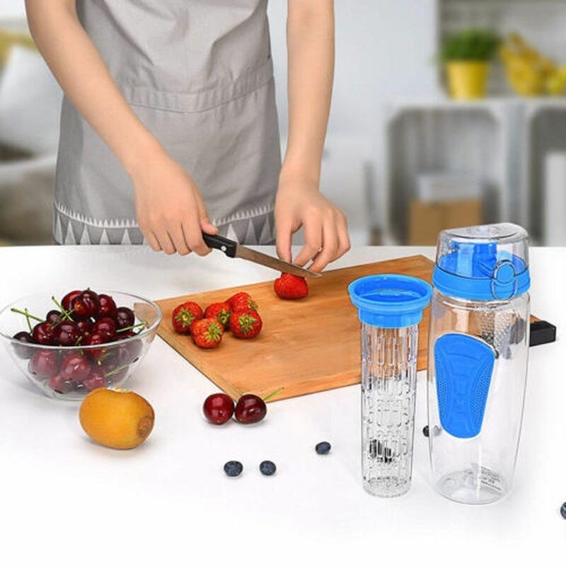 1000ml fruit infuser waterfles bpa-vrij plastic sport detox gezondheid aardbeienmelk waterflessen