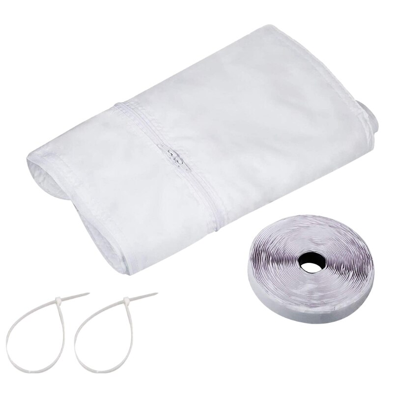 Airco Window Seal Raamafdichting Voor Mobiele Airco & Wasdroger - Universele Kit Met Klittenband, Geen Boren (Wit, 400 Cm) Airco Slang Afdichting