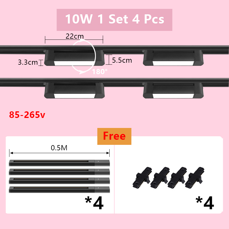 Nowoczesny minimalistyczny tor doprowadziło z długim oświetleniem szynowym montowane na powierzchni regulowany oświetlenie dekoracyjne domowy i komercyjny