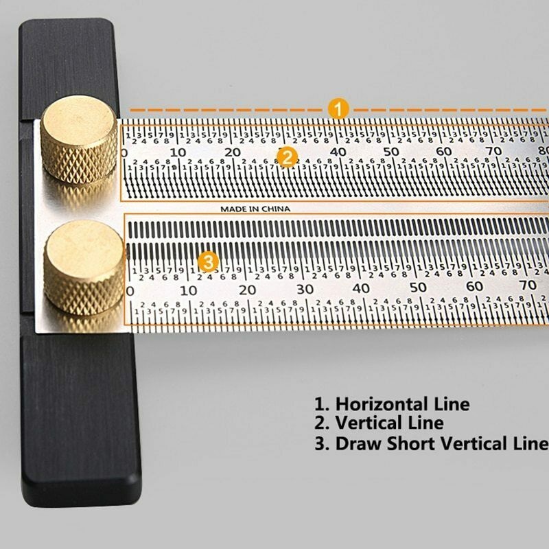 High Ultra Precision Marking Ruler Woodworking Scribing Angle Measuring Ruler for Builders Craftsmen KTC 66