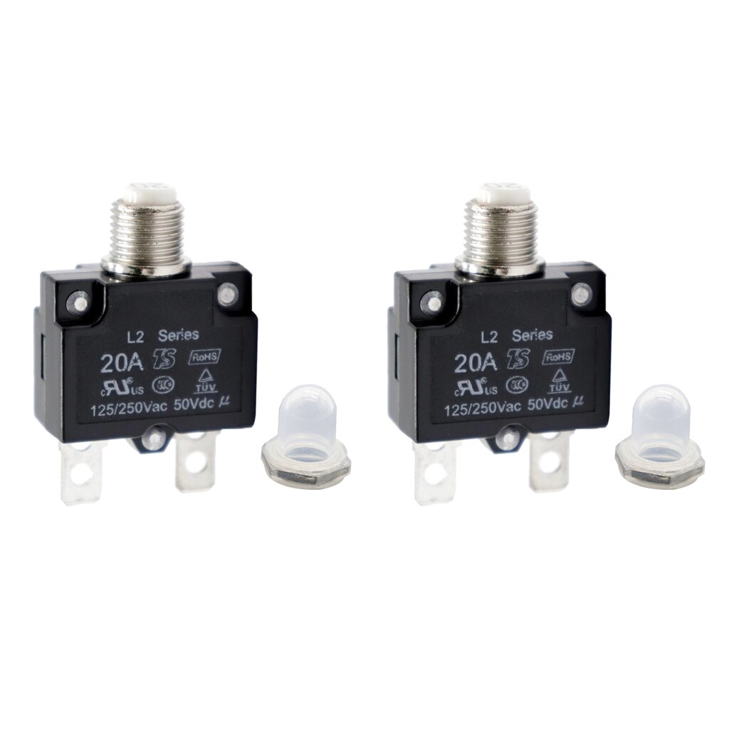 2X 125/250V 20Amp Circuit Breaker Overload Protect Switch Fuse Resettable