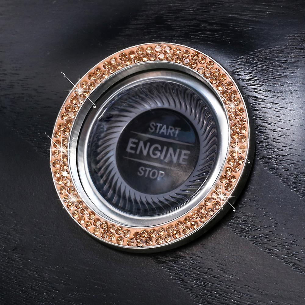 Car Engine Start Stop Button Ring Decal Ignition Button Ring Crystal Bling Rhinestone