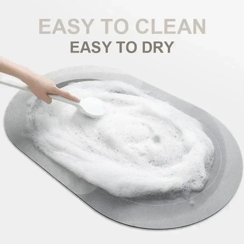Alfombra de baño con textura de mármol, alfombra de baño antideslizante de lujo para ducha, alfombrillas para pies súper absorbentes, felpudo de baño para el hogar de secado rápido