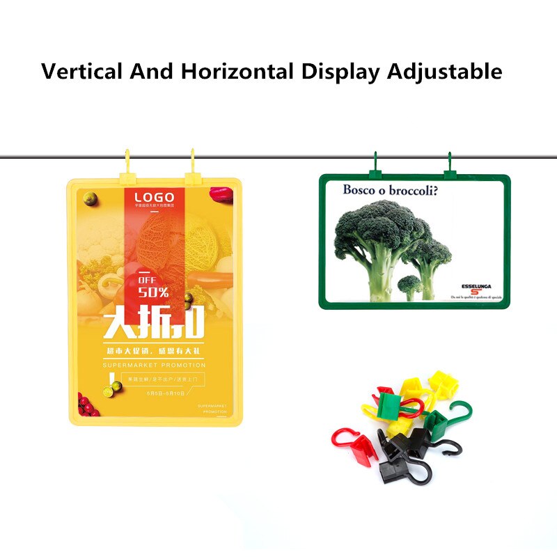 A5 Shelf Hanging Price Label Sign Display Holder Supermarket Product Poster Picture Display Hanging Holder Frame