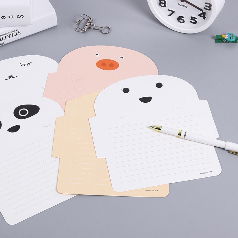 10 kpl söpö eläin tyhjät kortit kutsukortit lasten syntymäpäiväjuhlille viesti kirje kirje paperi panda possu karhu vauvan suihkutarvikkeet
