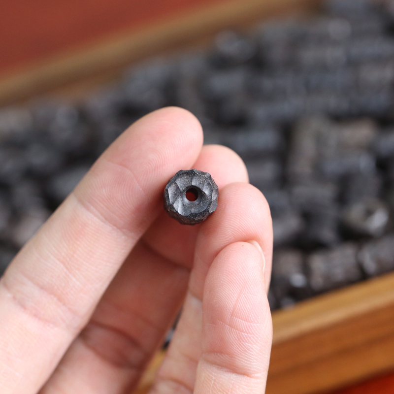 Cuentas de barril de ébano, accesorios de joyería DIY hechos a mano, cuentas superiores talladas con colgante coleccionable, cuentas sueltas, cuentas espaciadoras