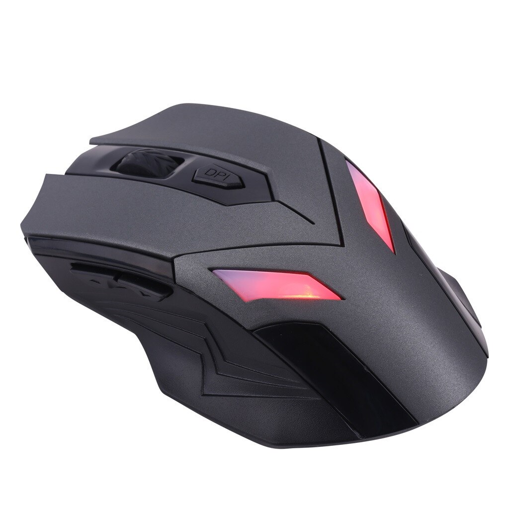 Wired LED Light 2400DPI Optical USB Ergonomic Pro Gamer Gaming Mouse Metal Plate#T3