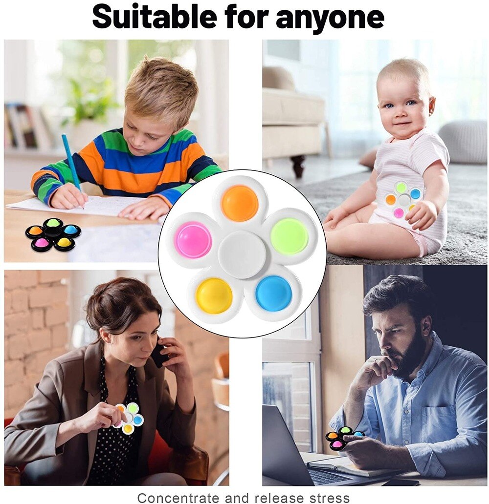 Neue Plus Fidget Spinner mit Einfache Dimple Fidget Spinner für Erwachsene Kinder-Einfache Dimple Zappeln Popper für Stress Relief