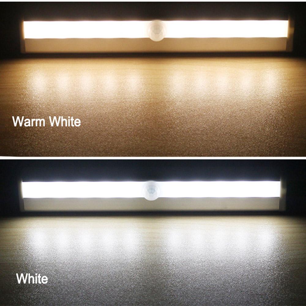 6/10 ledede pir bevægelsessensor lys skab garderobeskab sengelampe under kabinet natlys smart lysopfattelse til skabstrapper