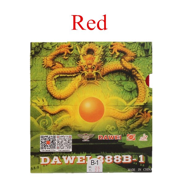 Dawei 388b-1 Quick Attack) Short Pips-out Table Tennis (PingPong) Rubber With Sponge: red