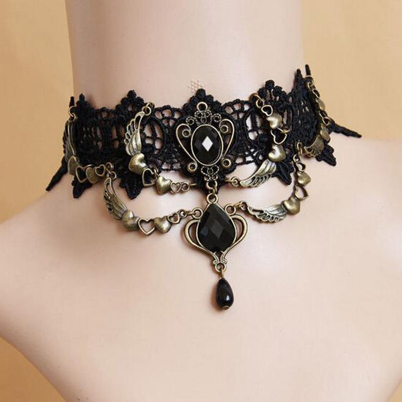 Rose Bloem Kralen Kwastje Mode Fluwelen Choker Voor Vrouwen Vintage Sexy Kant Ketting Meisje Hals Sieraden Accessoires: J