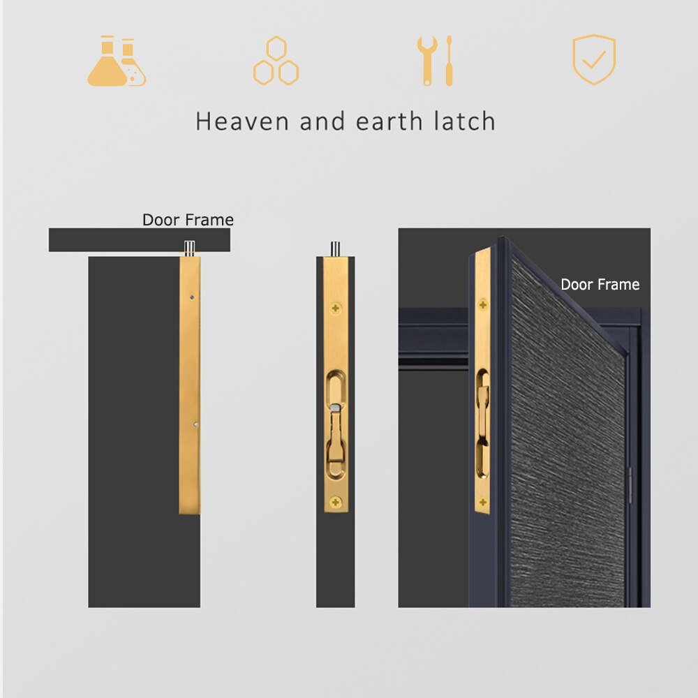 304 Stainless Steel Hidden Door Bolt Security Guard Door Latch 4/6/8/10 inch Sliding Door Lock Bathroom Bolt Dust Proof Hardware