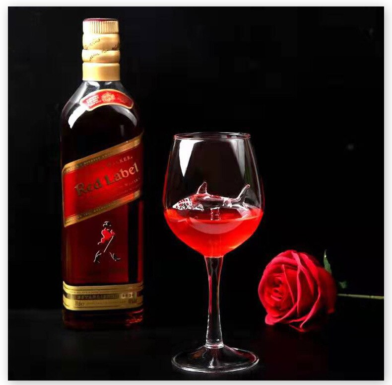 Thuis De Originele Shark Rode Wijn Glas Wijn Fles Beker Whisky Diner Versieren Handgemaakte Crystal Party Fluiten Glas: Shark 18cm