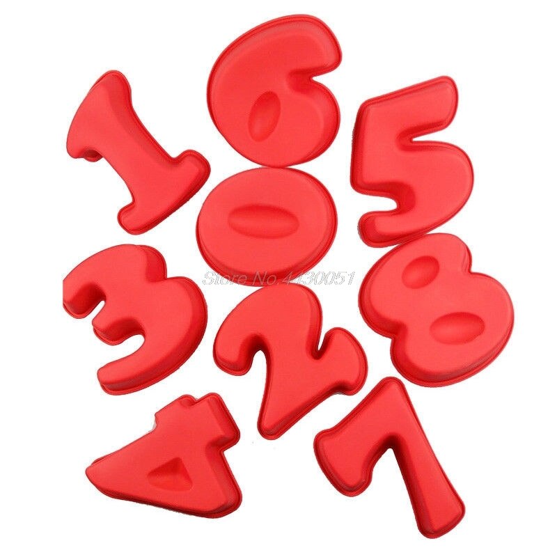 Grote siliconen cakevorm met cijfers verjaardag jubileum 0 1 2 3 4 5 6 7 8