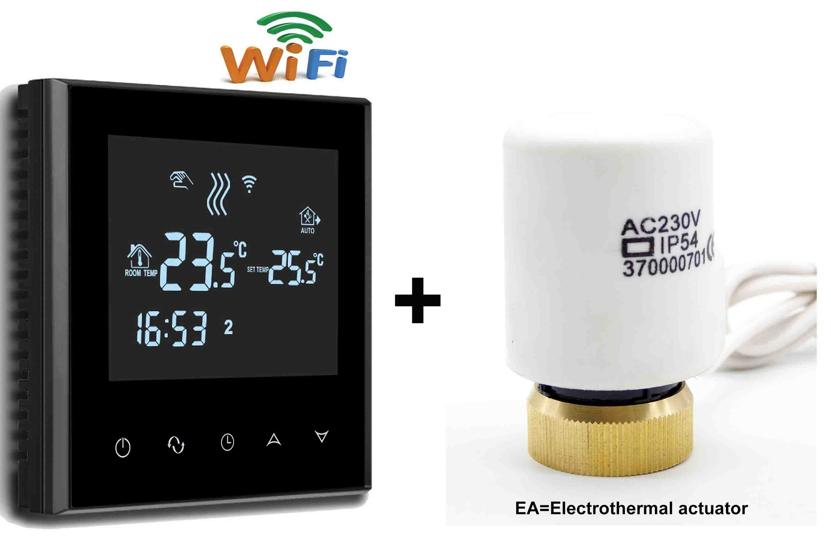 CE EU 220VAC Room Central Heating System WIFI thermostat boiler thermostatic head for Linkage Controller: WIFI and EA