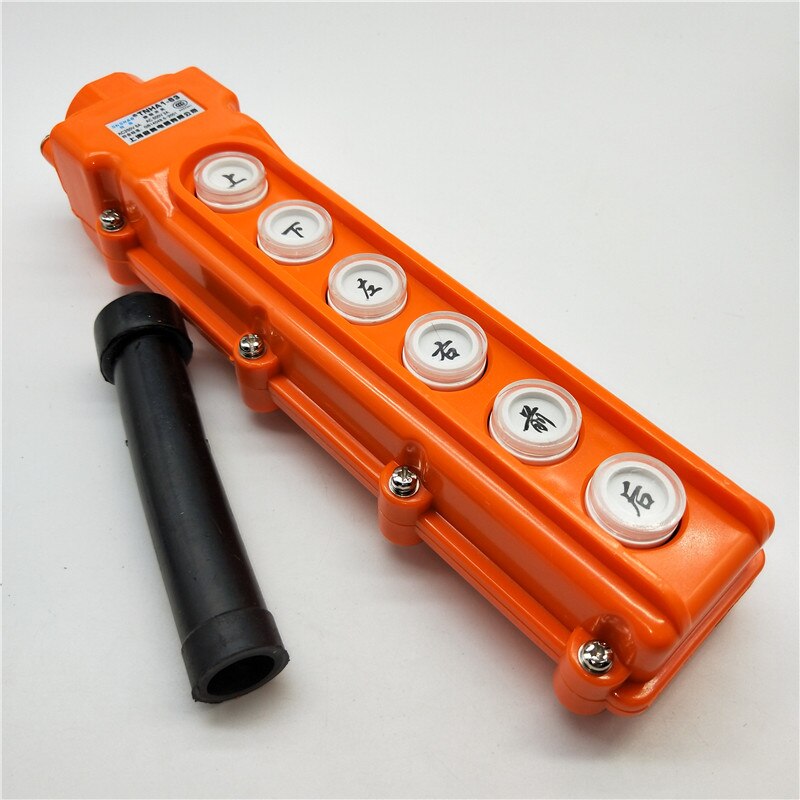 Waterproof hoist push button switch crane switch TNHA1-COB-61 21 31 32 33 pendant controller 220v 380v: Six keys / 220V