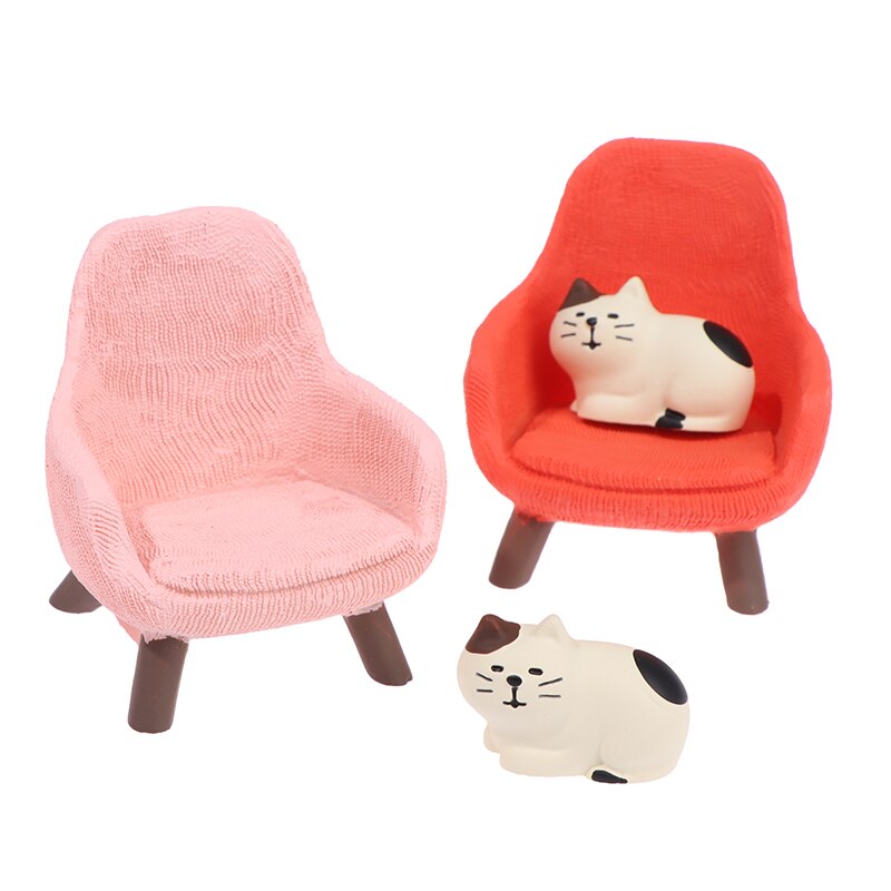 Juego de simulación de silla de sofá pequeño, muebles, modelo de juguetes para decoración de casa de muñecas