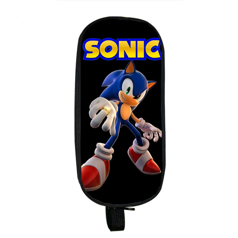 Sonic nowy dwuwarstwowy piórnik dla dzieci studenci piórnik na prezenty dla dzieci śliczna torba na materiały piśmienne chłopcy dziewczęta piękny pokrowiec na długopis