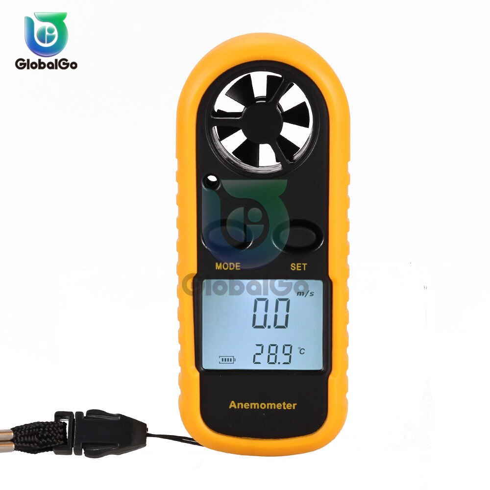 Digitale Anemometer 0-30 M/s Wind Meter -10 ~ 45C Temperatuur Tester Anemometro Met Lcd Backlight Display