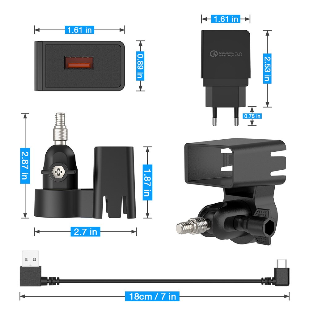 Adjustable Wall Mount for Ring Stick Up Cam Wired/Arlo Pro 2/Pro Camera with Quick Charge 3.0 Adapter,Outlet Holder Wall Bracket