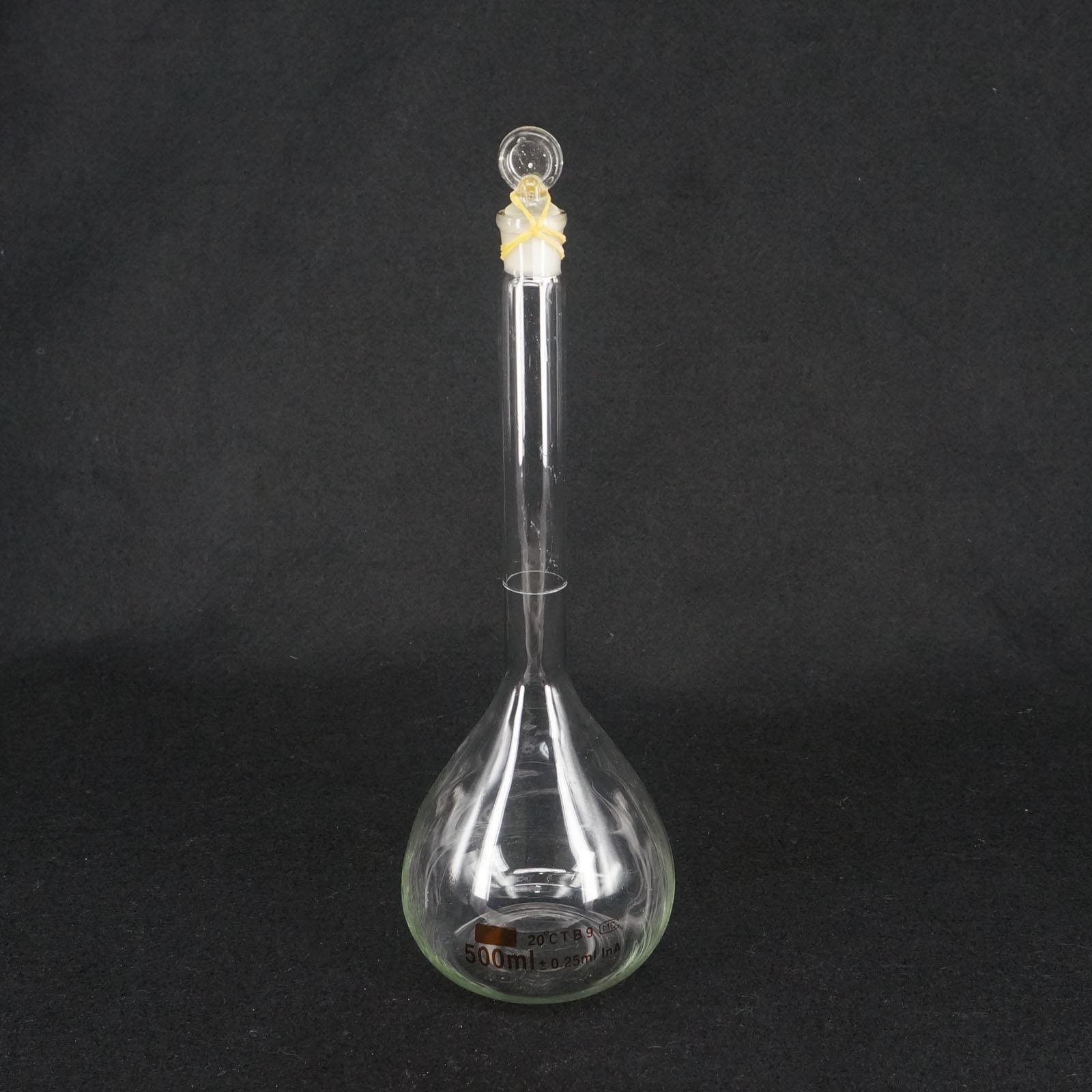 500ML Lab Volumetric Flask Class A G3.3 Borosilicate Glass With Stopper White