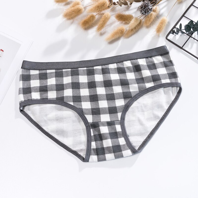 2021 New Fashion 4 pz/lotto mutandine da ragazza Plaid intimo slip in cotone ragazza Lingerie morbido e confortevole Panty