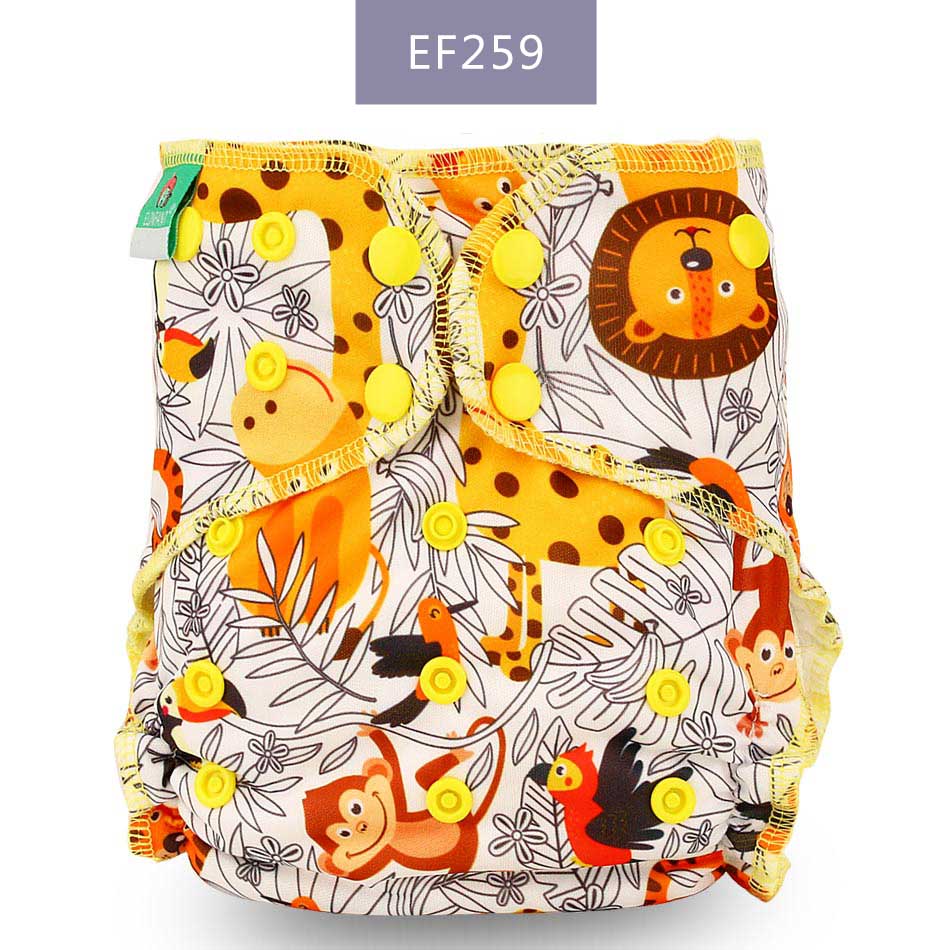 Eco-Friendly Baby Cloth Diaper Reusable Heavy Wetter Hybrid AIO/AI2 Waterproof Bamboo Washable Aio Baby Nappy Best Sell: EF259-Cloth Diaper