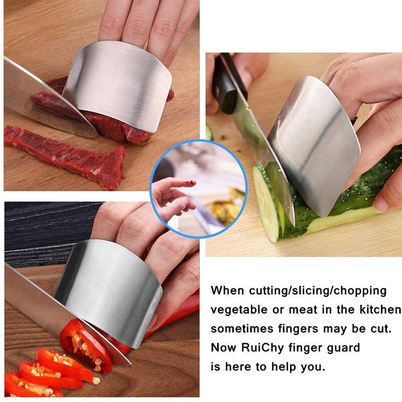 1Pcs Stainless Steel Finger Anti-cut Finger Guard Protector Gadgets for Hand Safe Easy Cutting Cooking Tools Kitchen Accessories