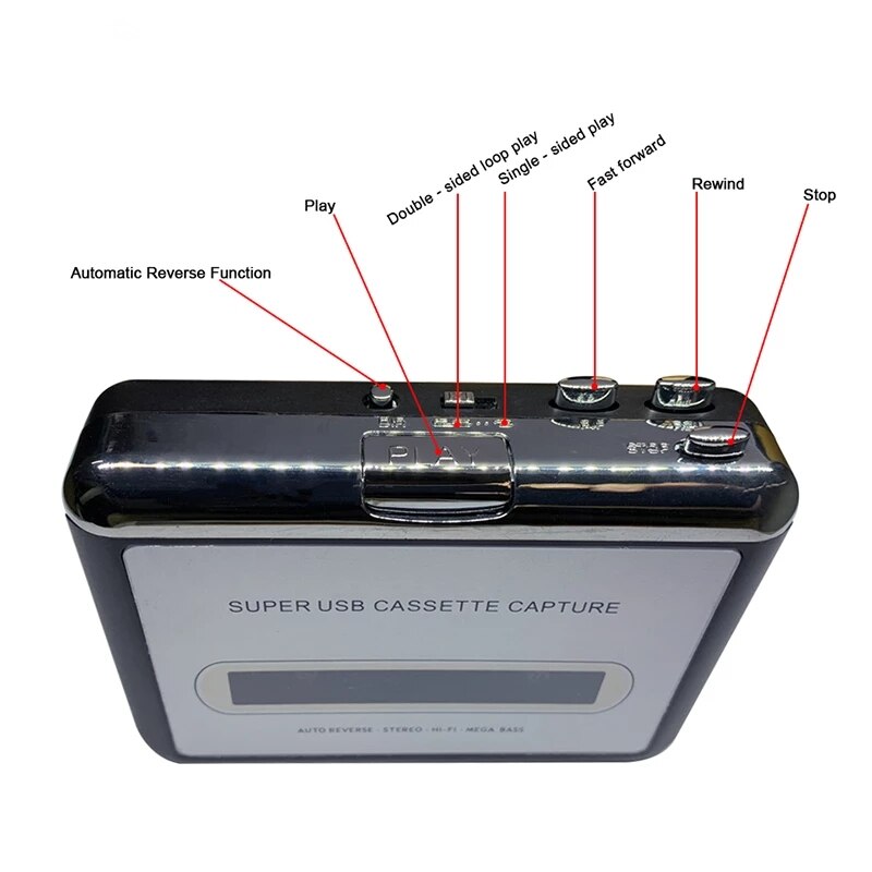 Cassette Speler Usb Cassette MP3 Converter Capture Audio Radio Muziekspeler Tape Cassette Recorder & Player