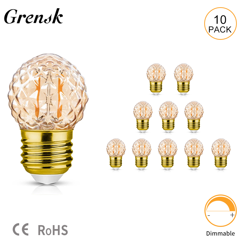 Vintage led-spiralformad glödlampa  g40 st bärnstensfärgad glaslampa 1.5w e27 st dimbara edison-ljusbolllampa för pendelkrona dekorativ lampa: Röd / 1 st