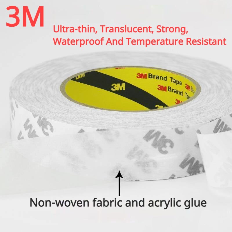 3M Tape Double Sided Tapes Adhesive Strong Sticky 50M / Roll Width 8mm / 10mm / 12mm / 15mm /20mm Led Strip Home Hardware