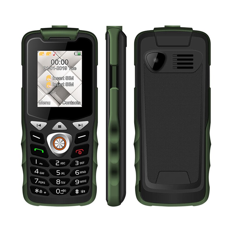 Unlocked 2G Gsm Drukknop Sleutel Mobiel Functie Mobiele Telefoon Led Zaklamp Dual Sim-kaart Senior Uniwa W2026 Hebreeuws toetsenbord: Add Box / Black Green
