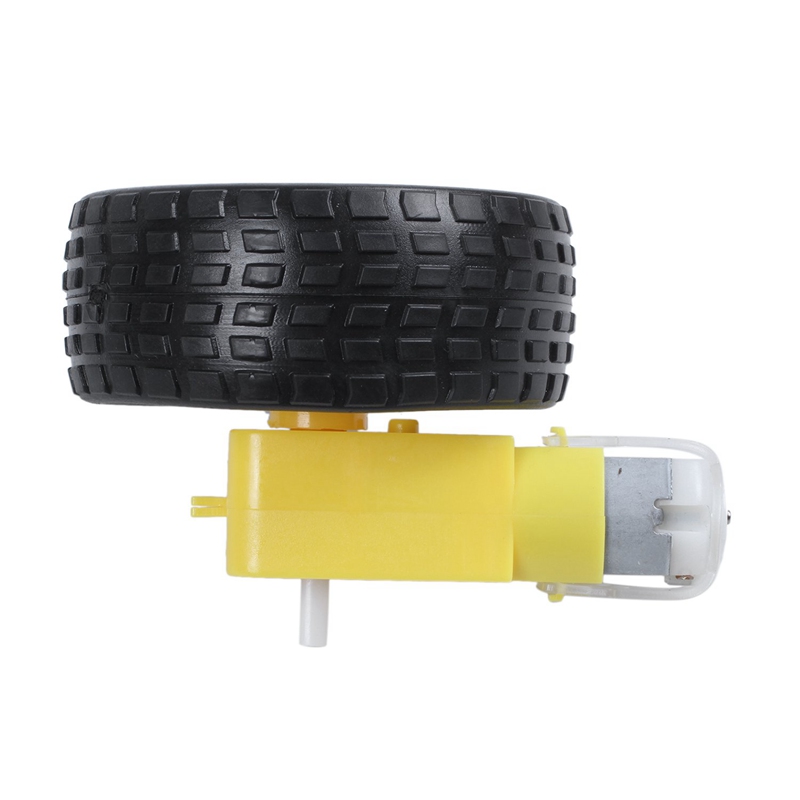 4 pcs for arduino smart car robot plastic tire wheel with  dc 3-6v gear motor