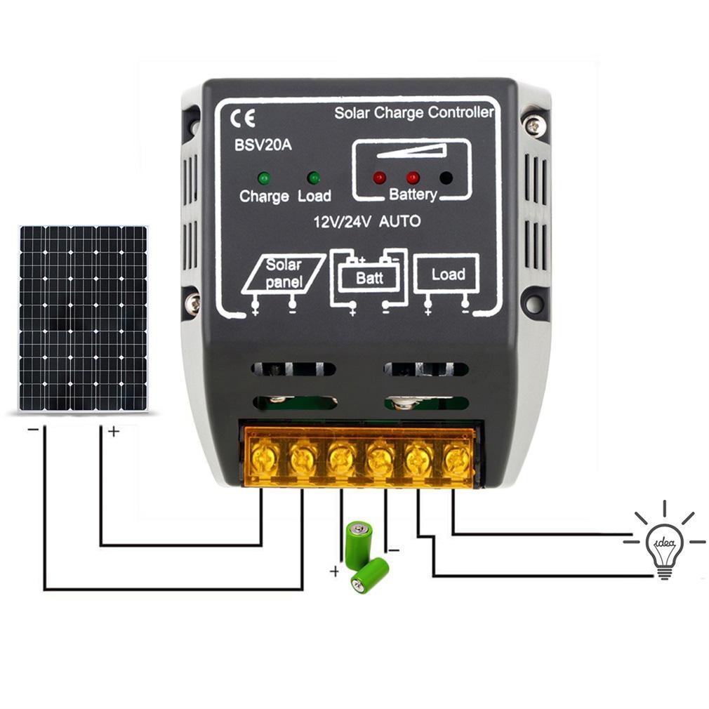 20A 12V/24V Zonnepaneel Laadregelaar Batterij Regulator Safe Bescherming Top