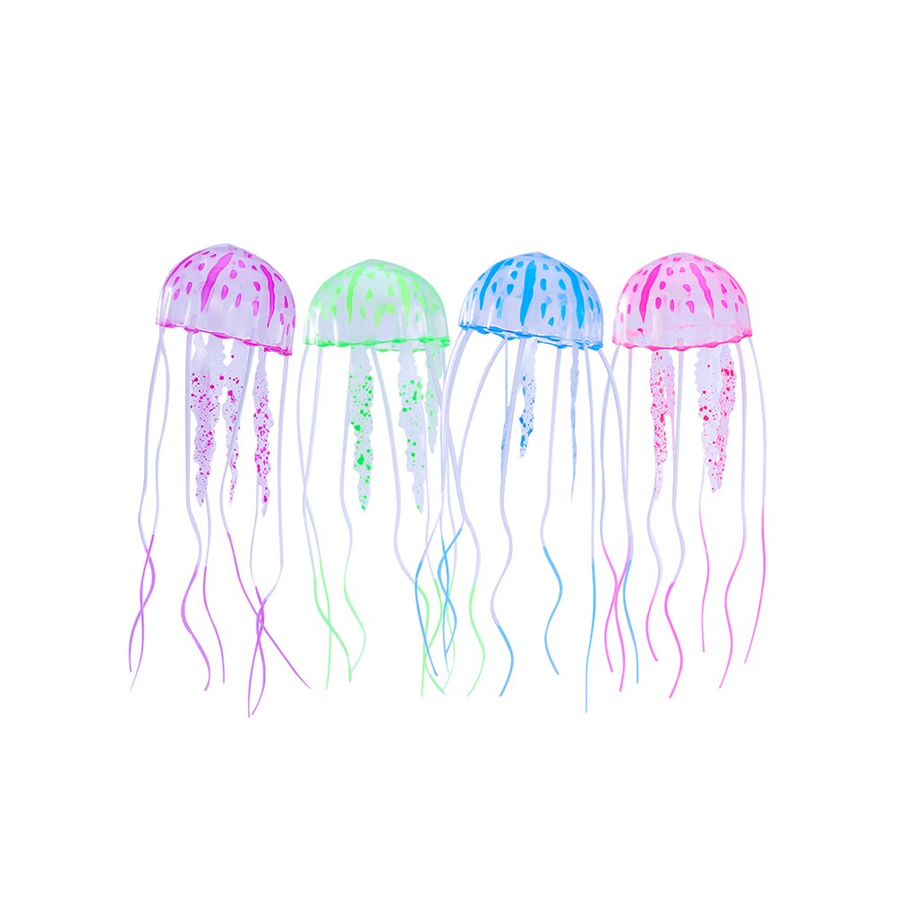 4Pcs Lichtgevende Simulatie Kwallen Kunstmatige Kwallen Versiering Creatieve Decor Voor Aquarium Fish Tank (Willekeurige Kleur): Default Title