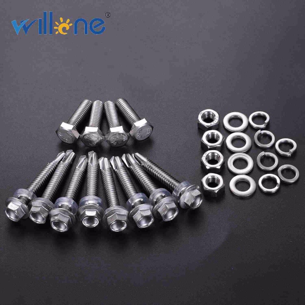 Willone 1 sets Silver Tone Zonnepaneel Montage Z Beugel Set voor zonnestelsel