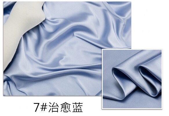 Tela satinada brillante para costura, tejido de poliéster de buena Spandex, Color sólido para coser vestidos de novia, ropa de , 50x125cm, TJ018: 7