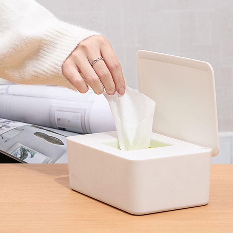 Natte Doekjes Dispenser Houder Tissue Opbergdoos Case Met Deksel Stofdicht Voor Thuis Kantoor Winkel