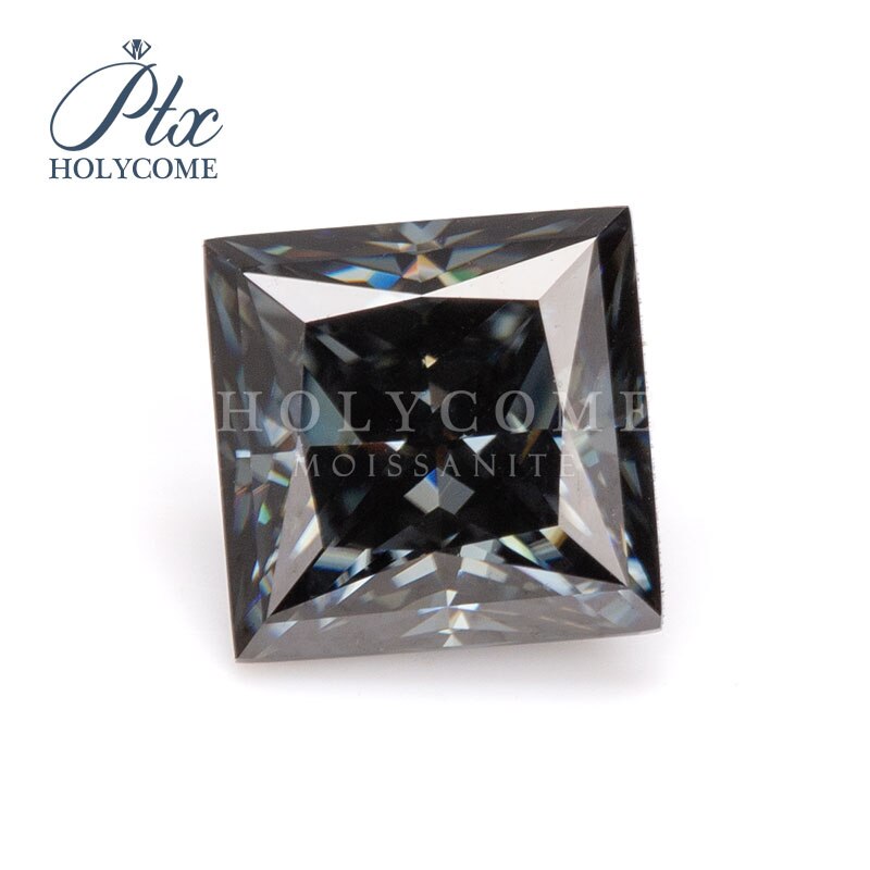 Grigio scuro di modo di colore pietre 5.5x5.5mm della principessa taglio allentato moissanite pietre preziose diamante кольца браслеты ьги с зеленным камн