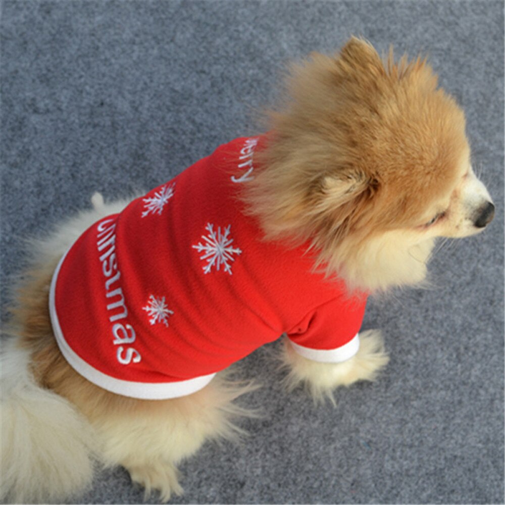 Kerst Print Hond Kleding Voor Kleine Honden Hond Winter Pluche Kleding Hond Lange Mouw Top Ubranka Dla Psa