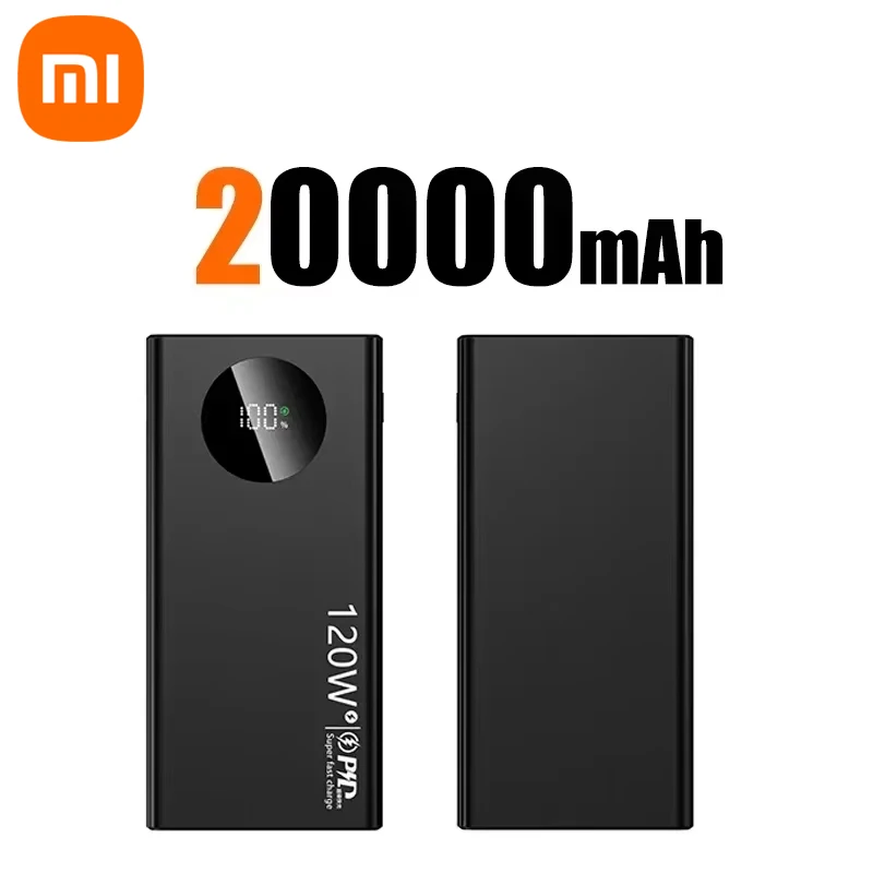 Xiaomi 50000 mah powerbank 120w snabbladdning 30000 mah dubbel usb högkapacitets bärbar digital display batteriladdare powerbank: Grön