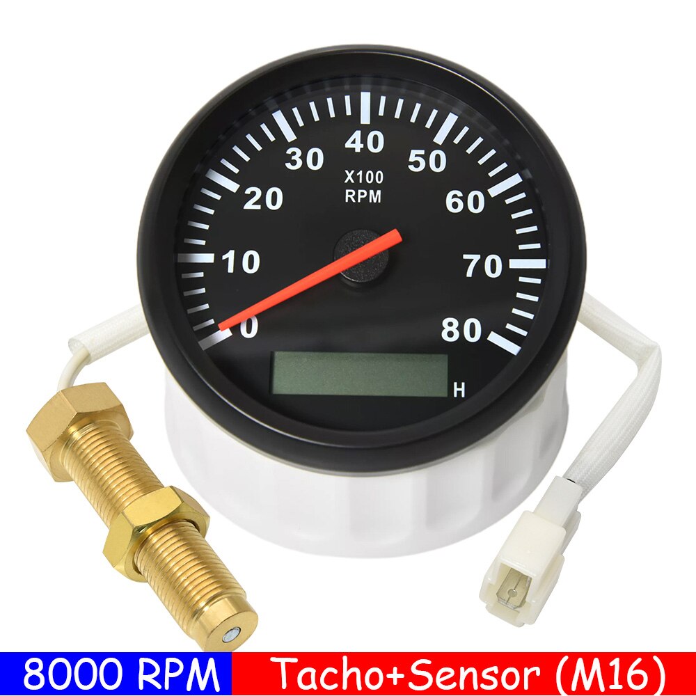 Tacómetro Digital para coche de gasolina diésel, medidor de RPM, 3K, 4K, 6K, 8K, RPM, 85mm: 8KRPM BB M16
