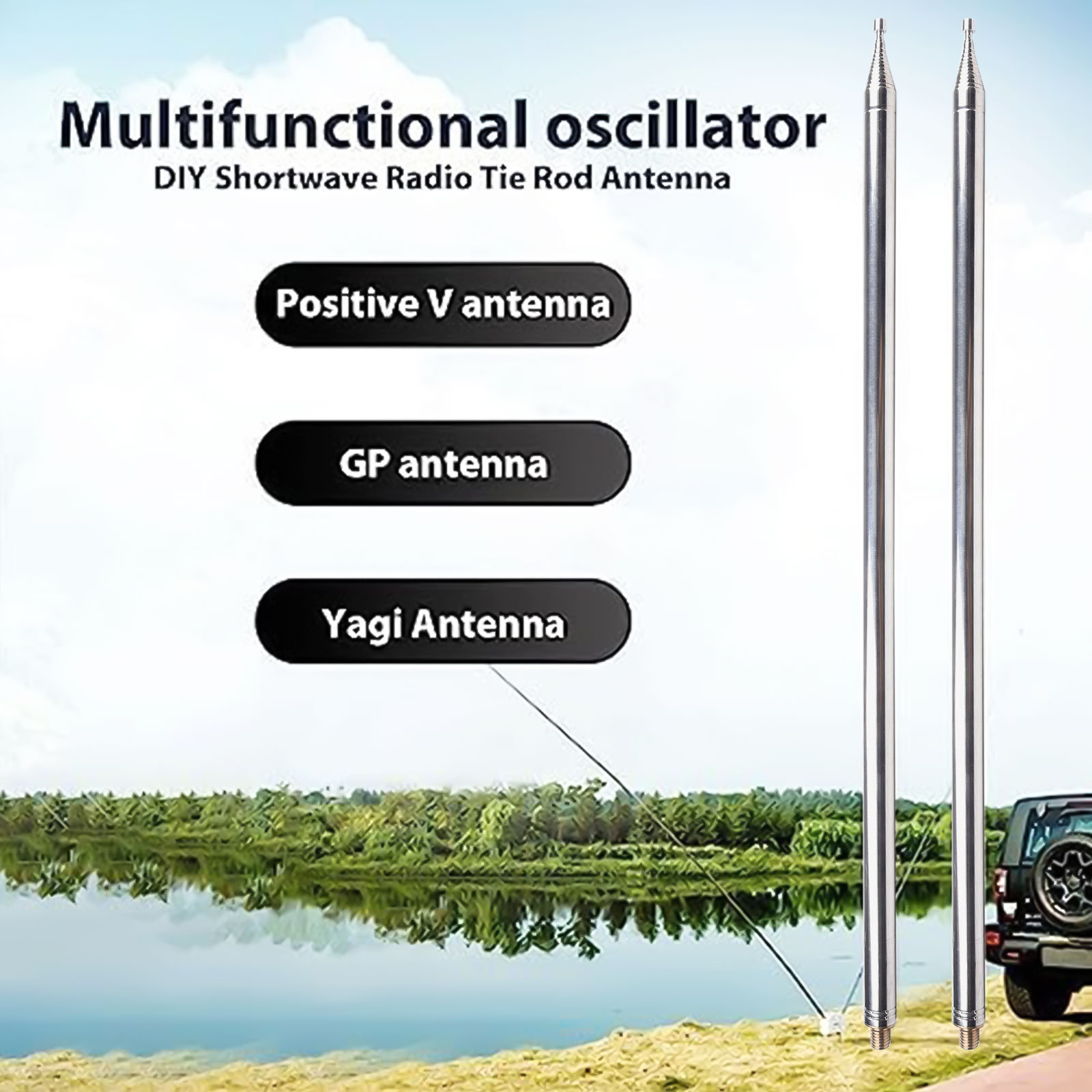 5 6M pour antenne GP télescopique pour applications Yagi 14 sections acier inoxydable solide et léger