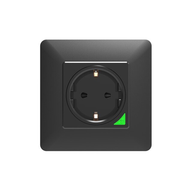 Avatto wifi dubbel eu standarduttag, tuya smart life app röst fjärrkontroll 16a wifi strömkontakt fungerar med google home alexa: 1 uttag svart