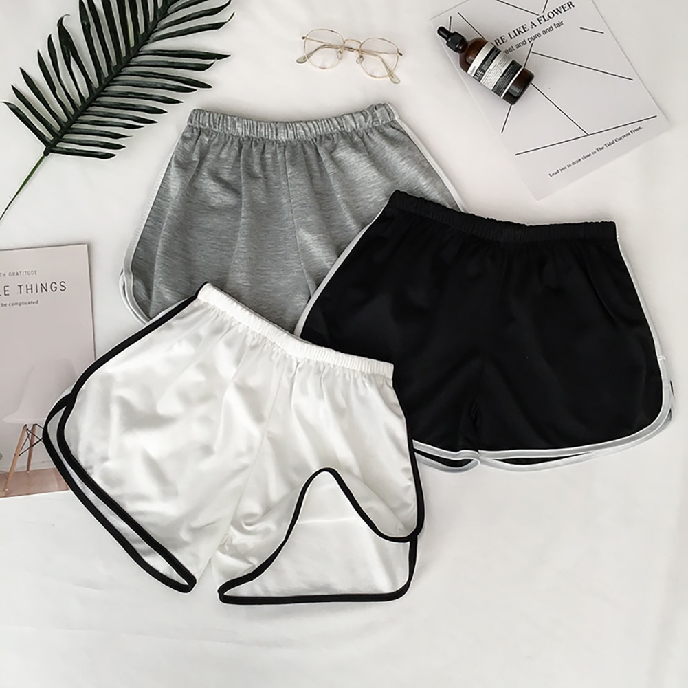 Sommer kvinder afslappet patchwork krop fitness træning stretch tynde slanke shorts