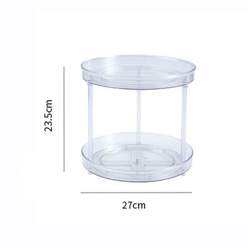 Round Rotating Condiments Storage Rack Double-Layer Condiments Turntable Spice Container Kitchen Supplies Organizer Storage Rack