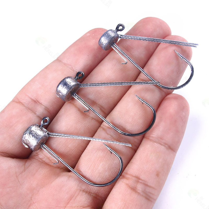 Wokotip 6pcs/Lot Mushroom Head Jig Head Fishing Hook Weedless Fishing Ned Rig Bass Fishing Tackle with box 3.5g 5.5g 6.5g